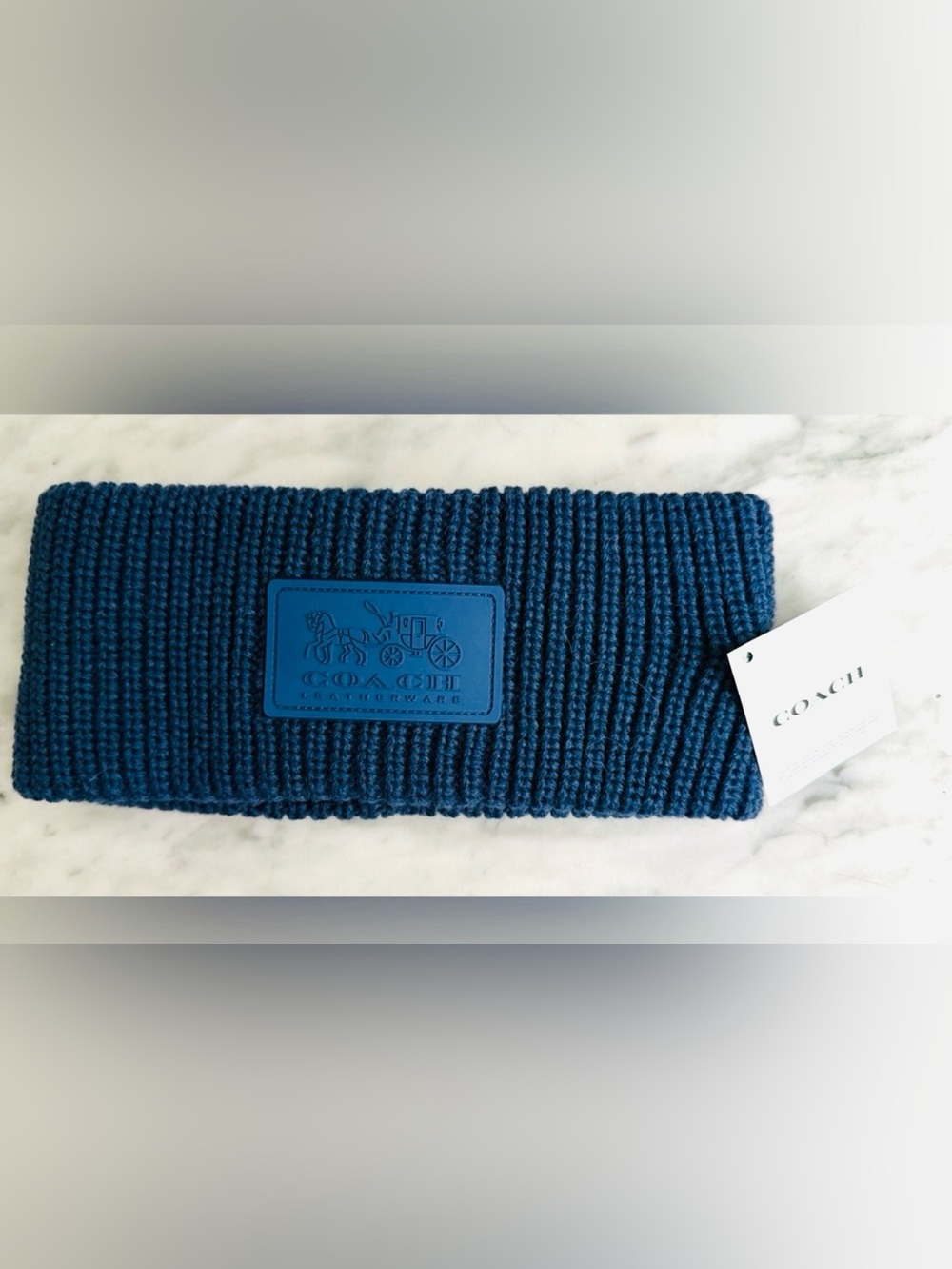 Coach True Blue Patch Knit Wool Headband NWT🌟